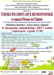 Turniej wsi gminy Lipce Reymontowskie @ Chlebów